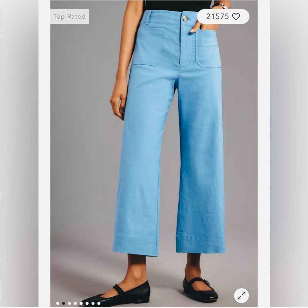 Anthropologie THE COLETTE CROPPED WIDE-LEG PANTS BY MAEVE